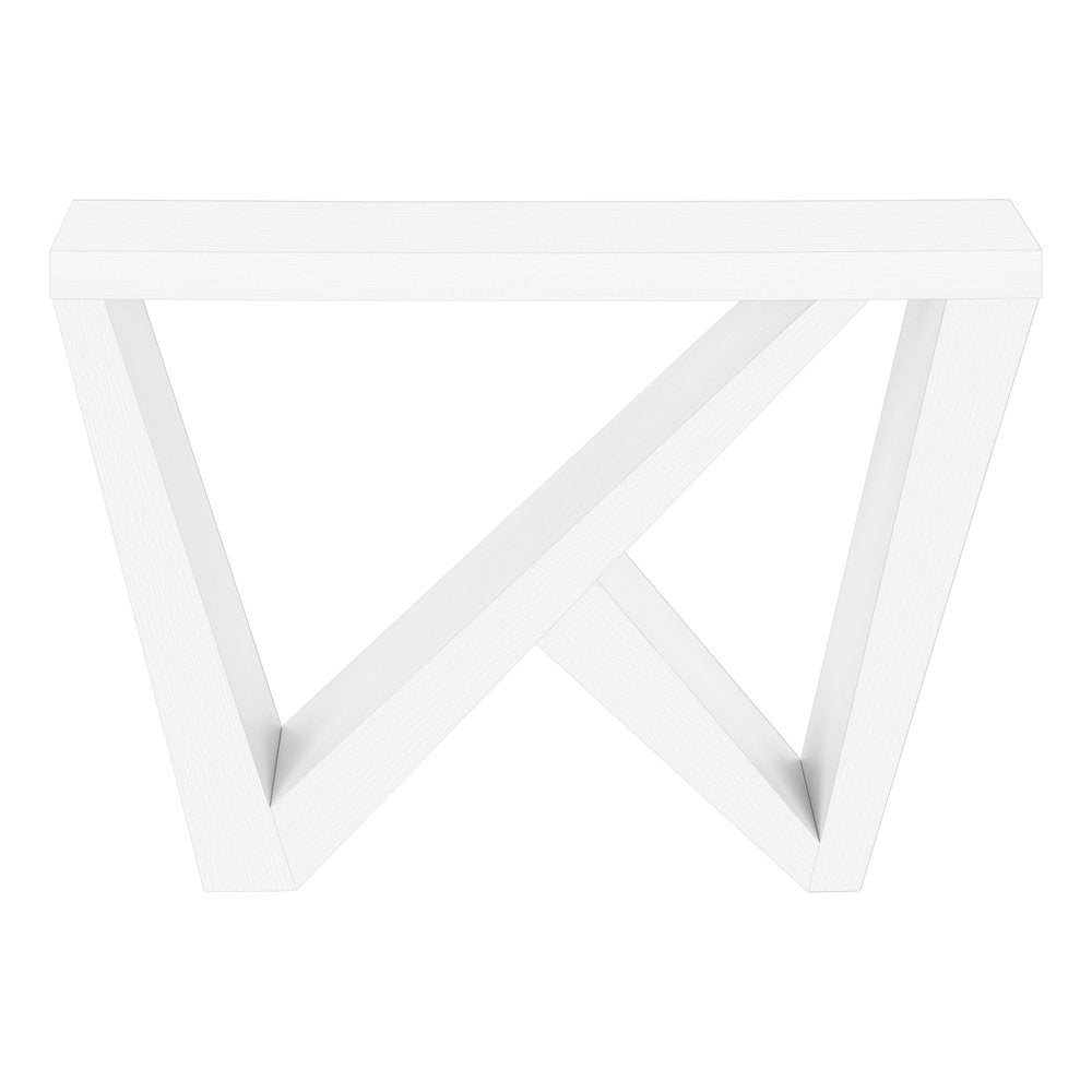 White Wood Abstract End Table - 32-inch