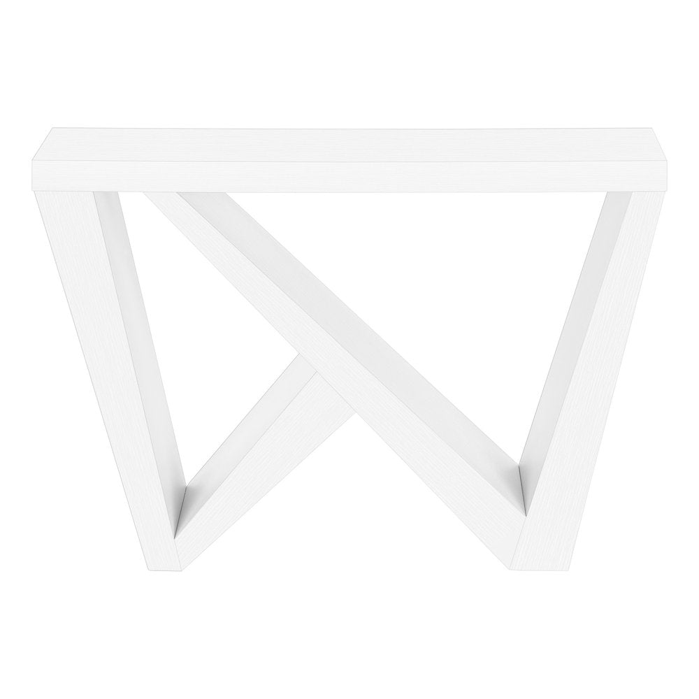 White Wood Abstract End Table - 32-inch