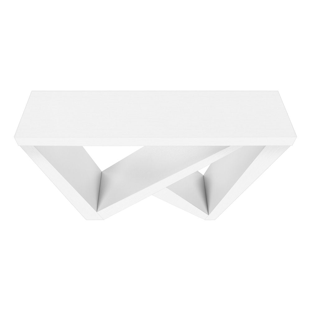 White Wood Abstract End Table - 32-inch