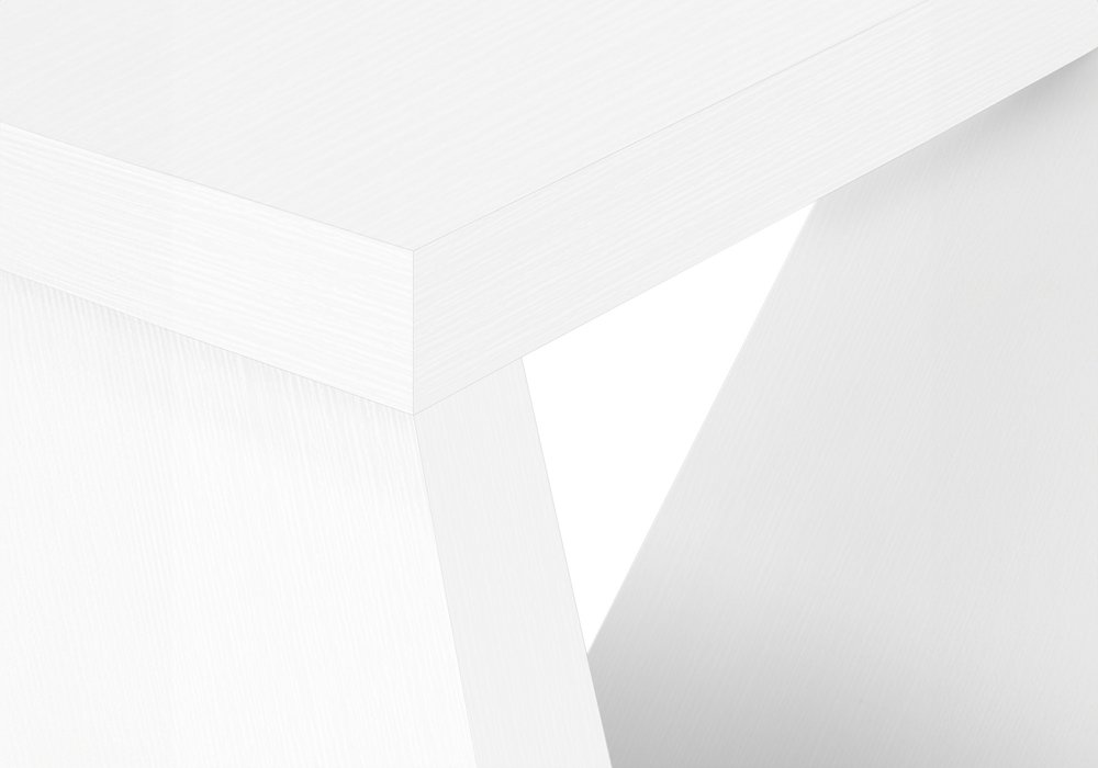 White Wood Abstract End Table - 32-inch
