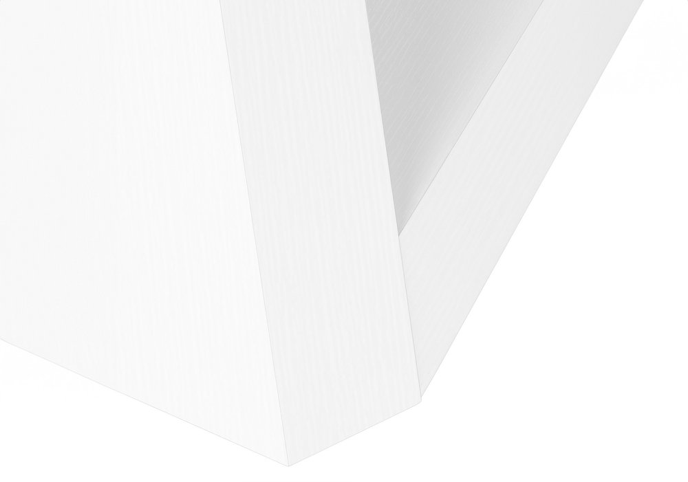 White Wood Abstract End Table - 32-inch
