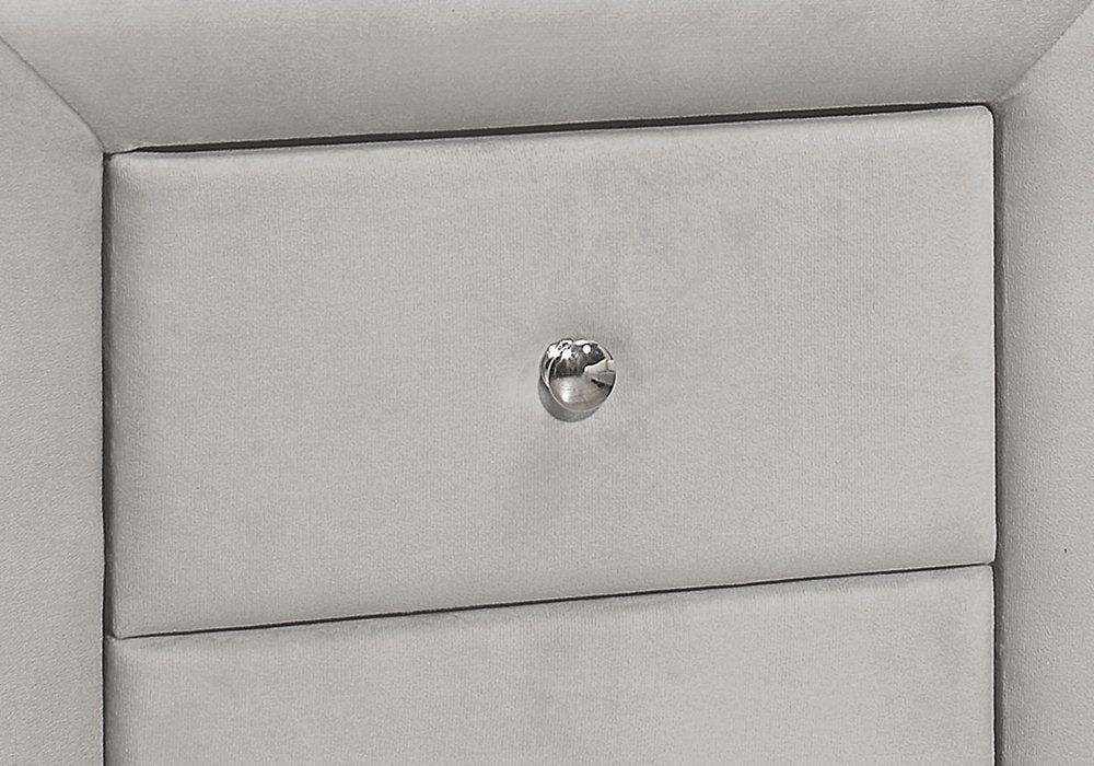 Light Gray Wood Two Drawer Nightstand - 21-inch