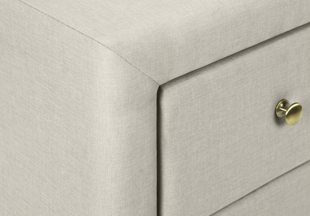 Beige Wood Two Drawer Nightstand - 21-inch