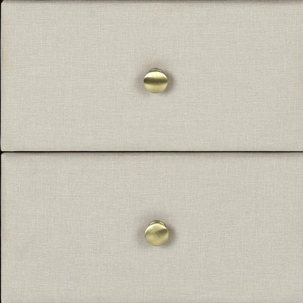 Beige Wood Two Drawer Nightstand - 21-inch