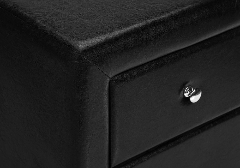 Black Wood Two Drawer Nightstand - 21-inch