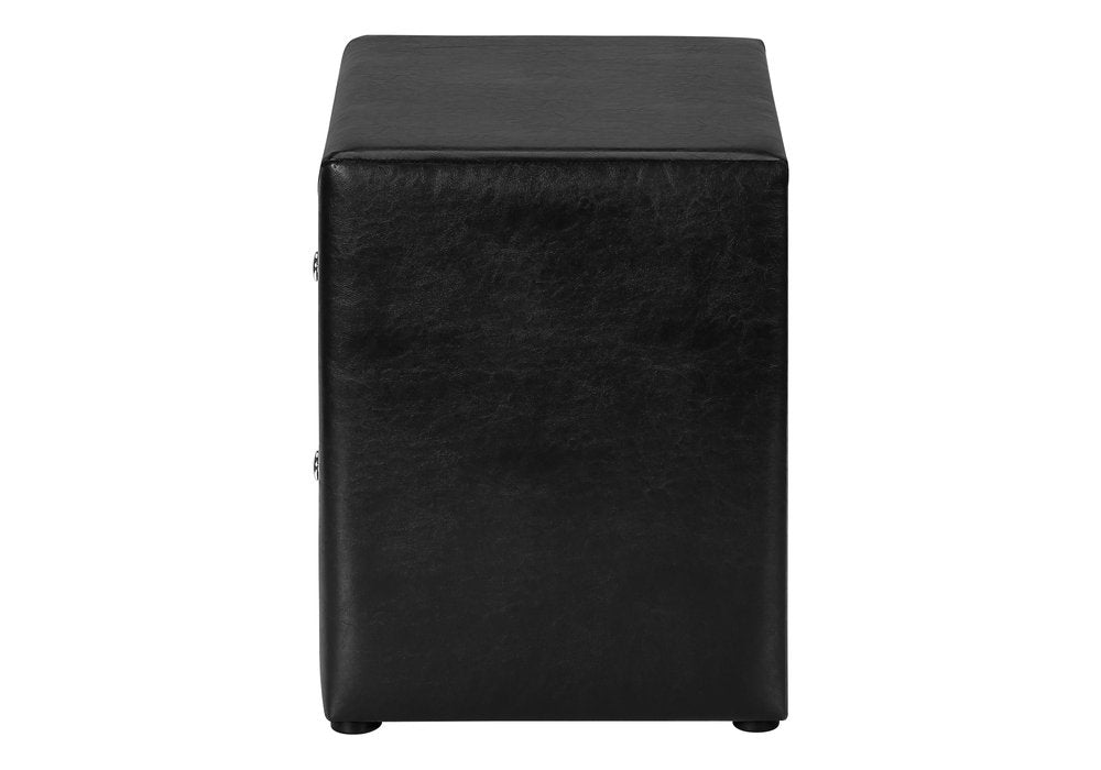 Black Wood Two Drawer Nightstand - 21-inch