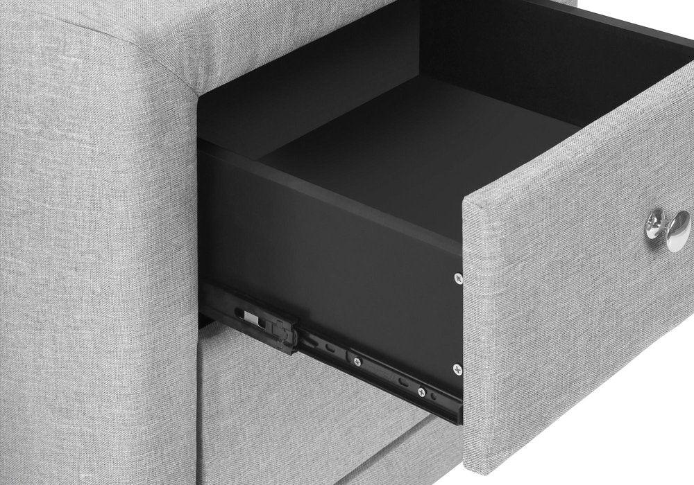 Gray Wood Two Drawer Nightstand - 21-inch