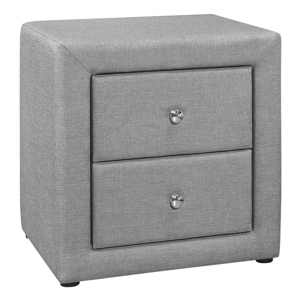 Gray Wood Two Drawer Nightstand - 21-inch