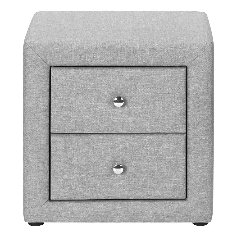 Gray Wood Two Drawer Nightstand - 21-inch