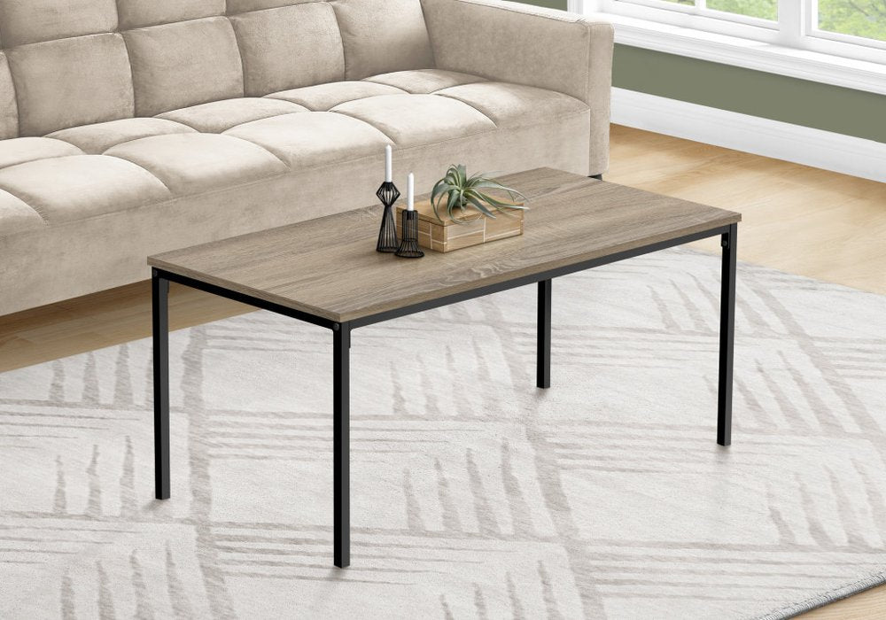 Taupe and Black Metal Coffee Table - 40-inch