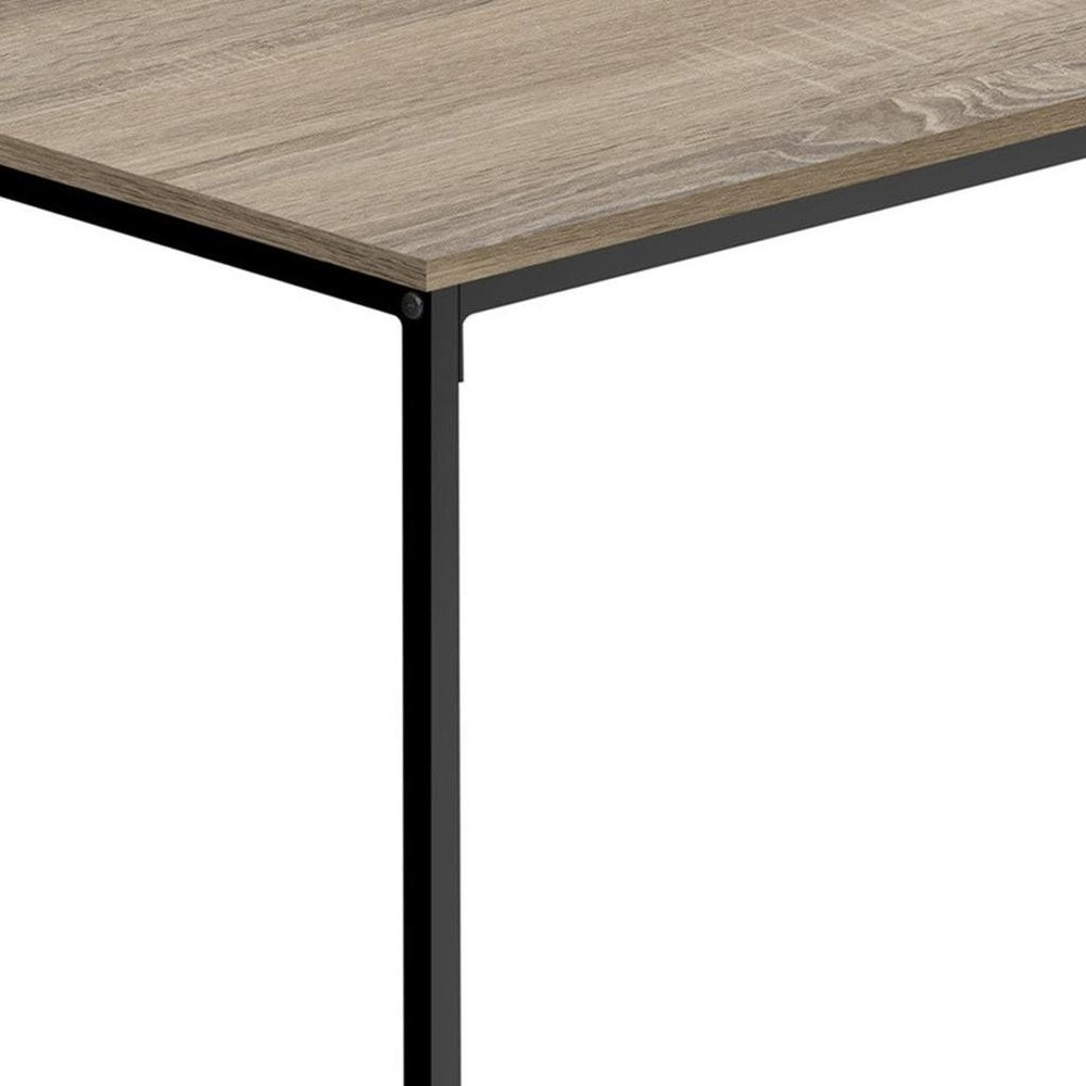 Taupe and Black Metal Coffee Table - 40-inch