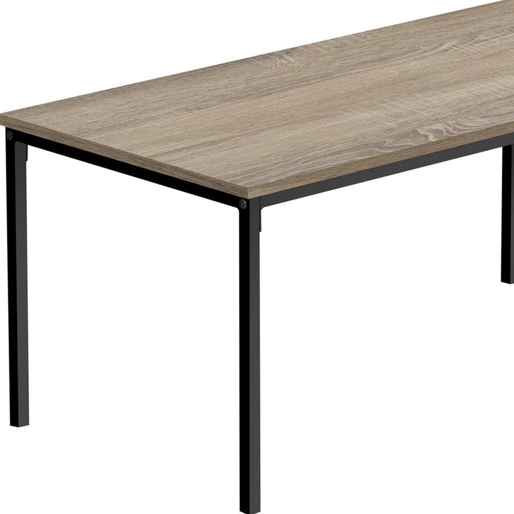 Taupe and Black Metal Coffee Table - 40-inch
