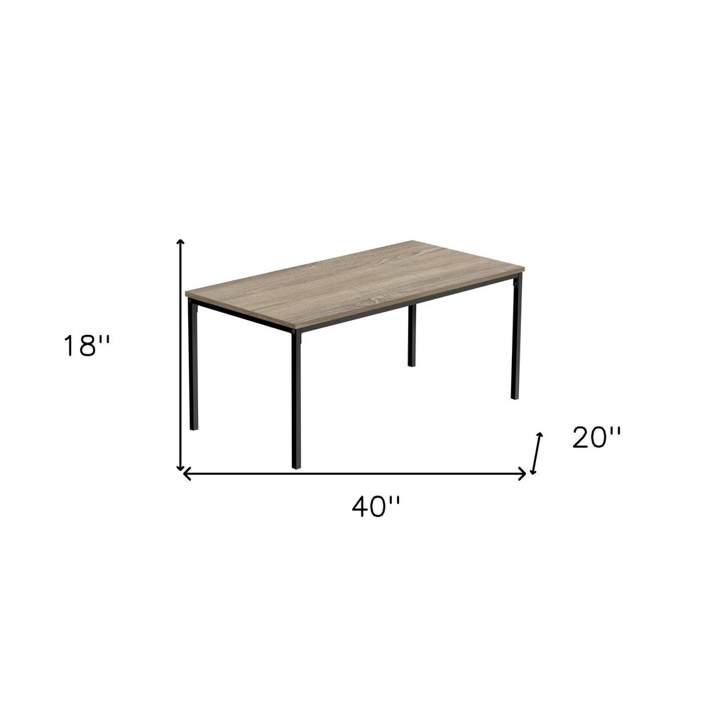 Taupe and Black Metal Coffee Table - 40-inch