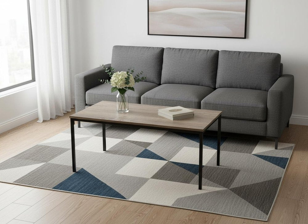 Taupe and Black Metal Coffee Table - 40-inch