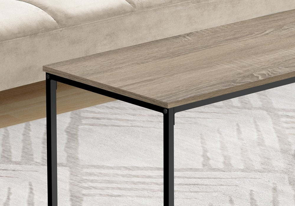 Taupe and Black Metal Coffee Table - 40-inch