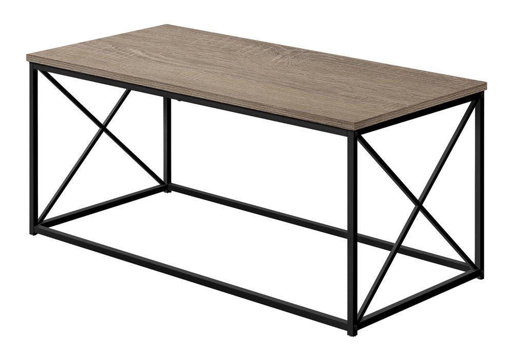 Taupe and Black Metal Coffee Table - 41-inch