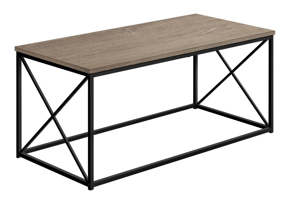 Taupe and Black Metal Coffee Table - 41-inch