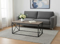 Taupe and Black Metal Coffee Table - 41-inch