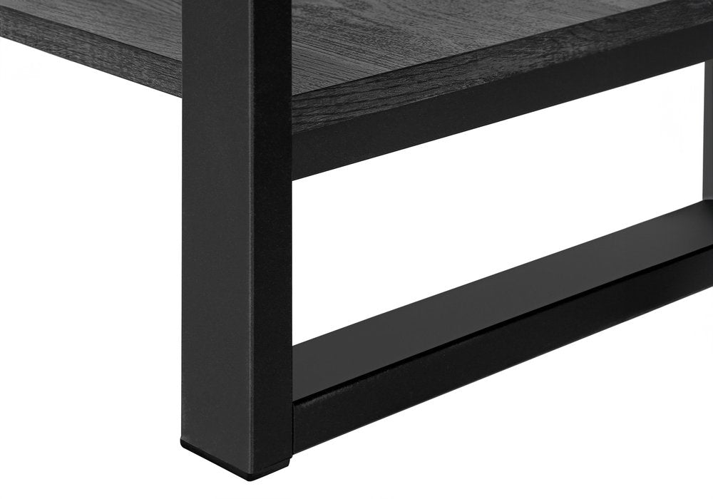 Black Coffee Table with Shelf - 47-inch