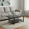 Black Coffee Table with Shelf - 47-inch