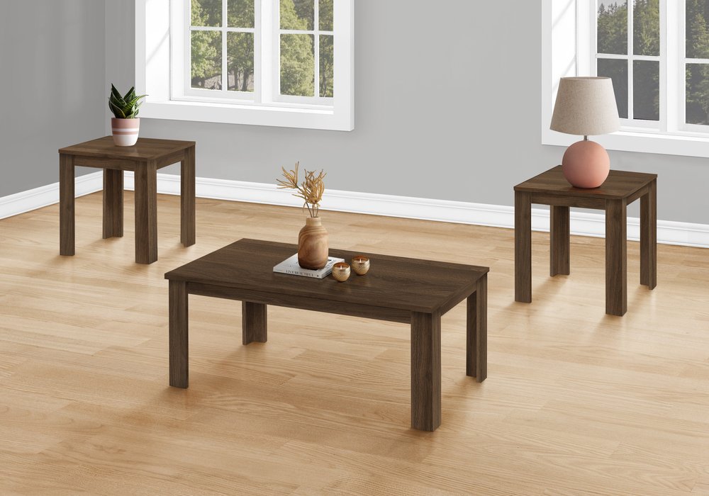 Set of Three 44 Dark Brown Coffee Table
