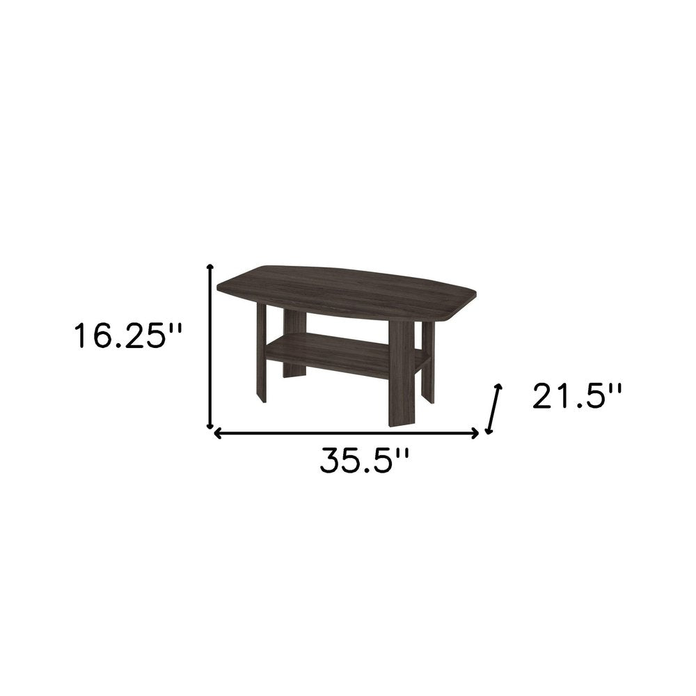 Set of Three 36 Oak Coffee Table with Three Shelves