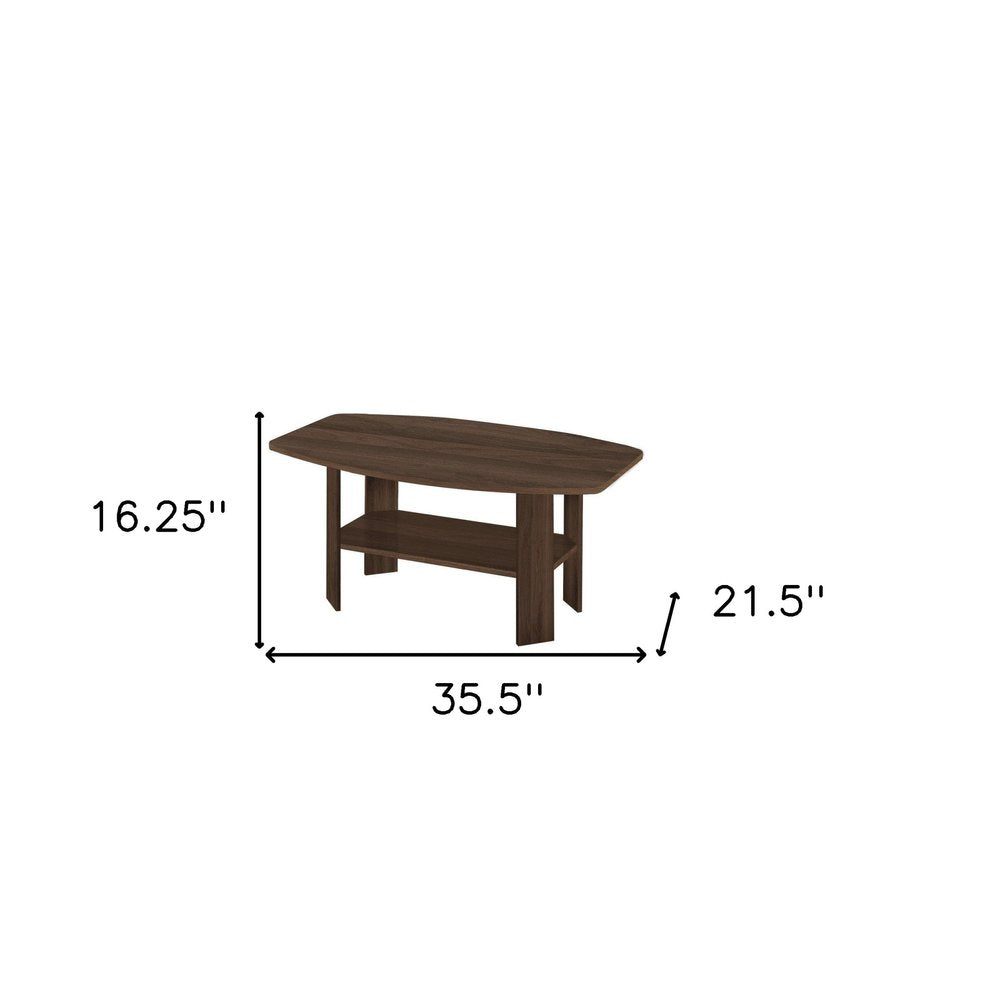 Set of Three 36 Espresso Coffee Table with Three Shelves