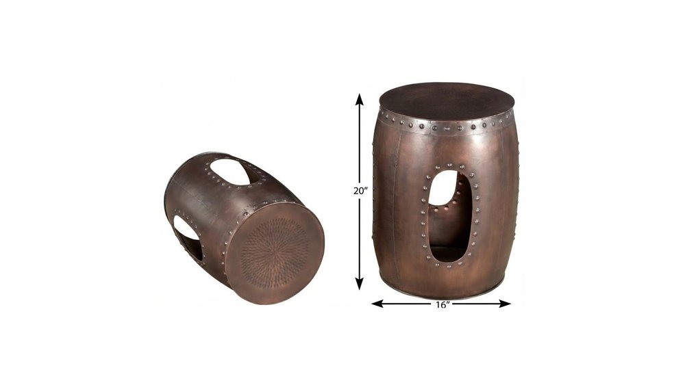 Copper Iron Round End Tables - 20-inch