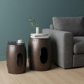 Copper Iron Round End Tables - 20-inch