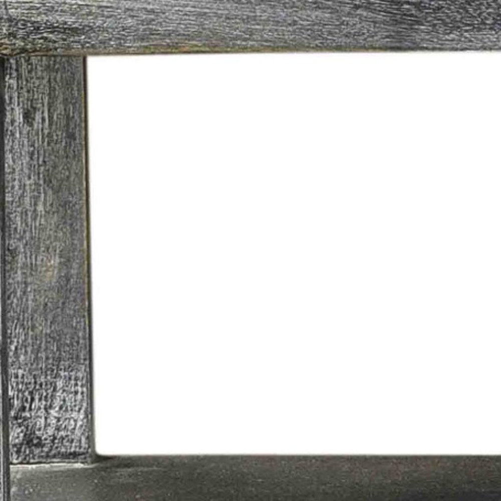 Distressed Wash Dark Gray Solid Wood Two Door Accent Cabinet - 40-inch