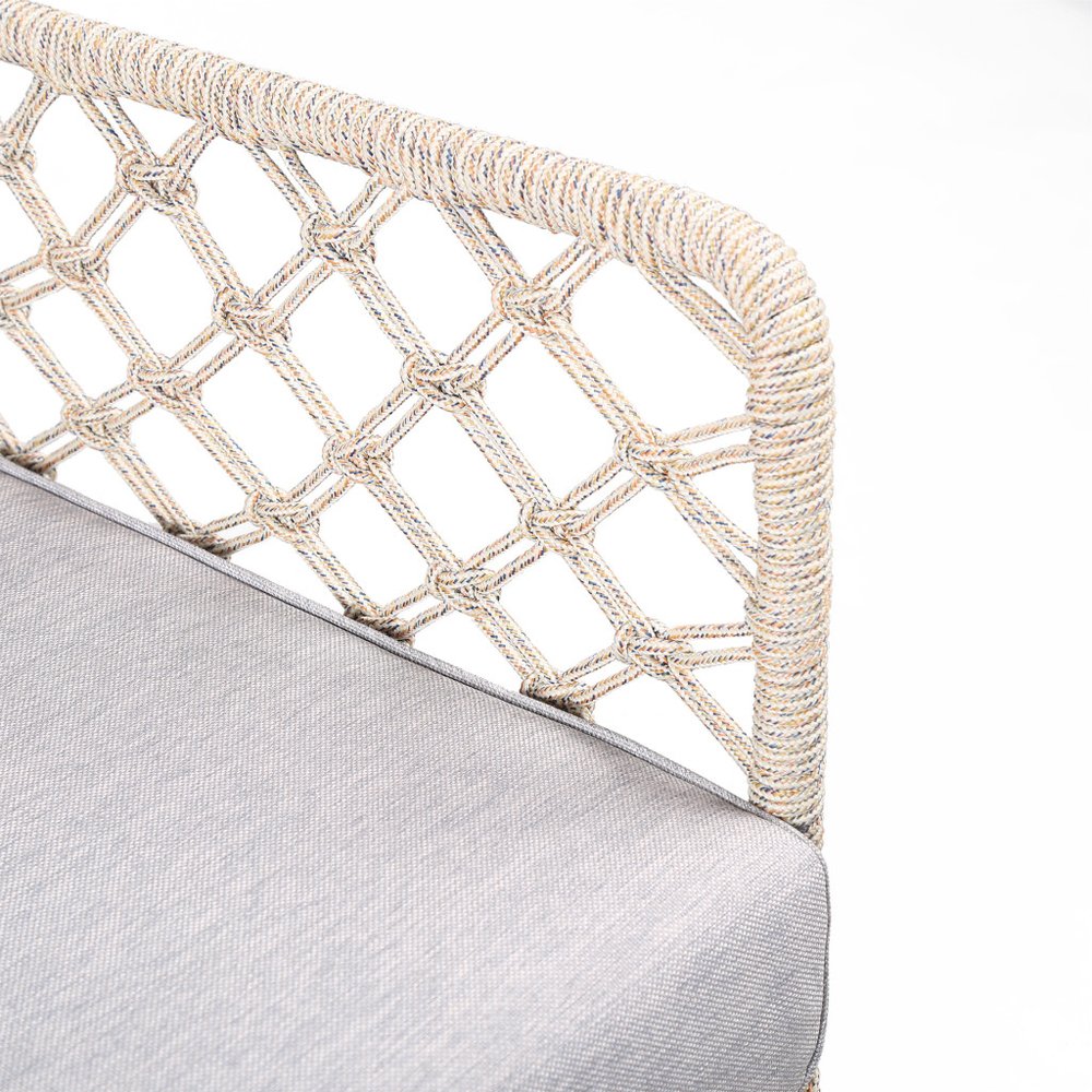 Gray Metal Outdoor Dining Chair with Gray Cushion - 26-inch