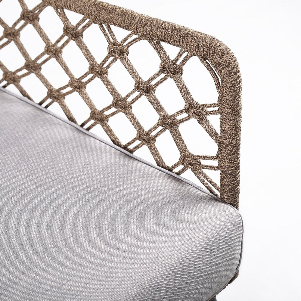 Gray Metal Outdoor Arm Chair with Gray Cushion - 26-inch
