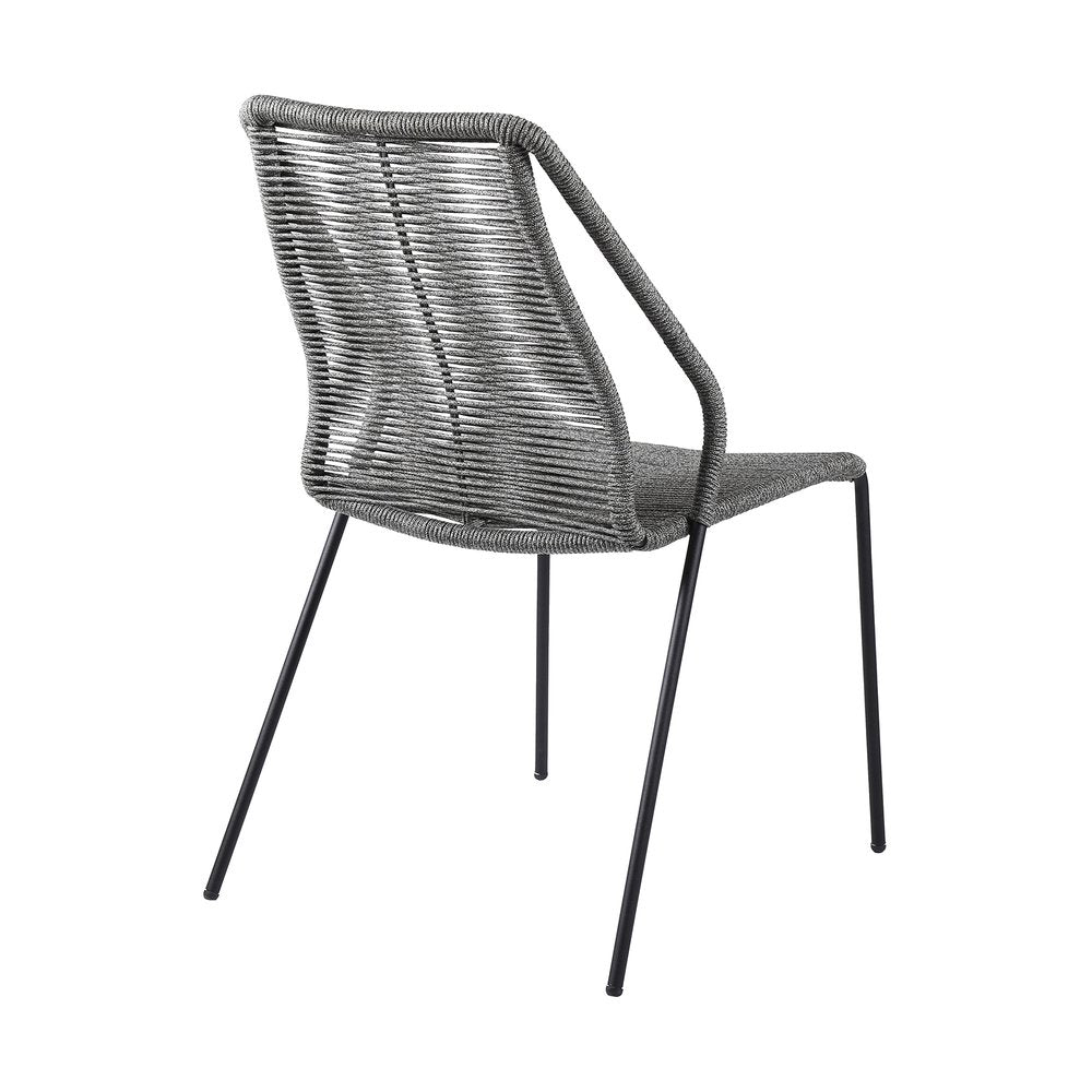 Set of Two 22 Gray Metal Outdoor Dining Chair