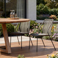 Set of Two 22 Gray Metal Outdoor Dining Chair