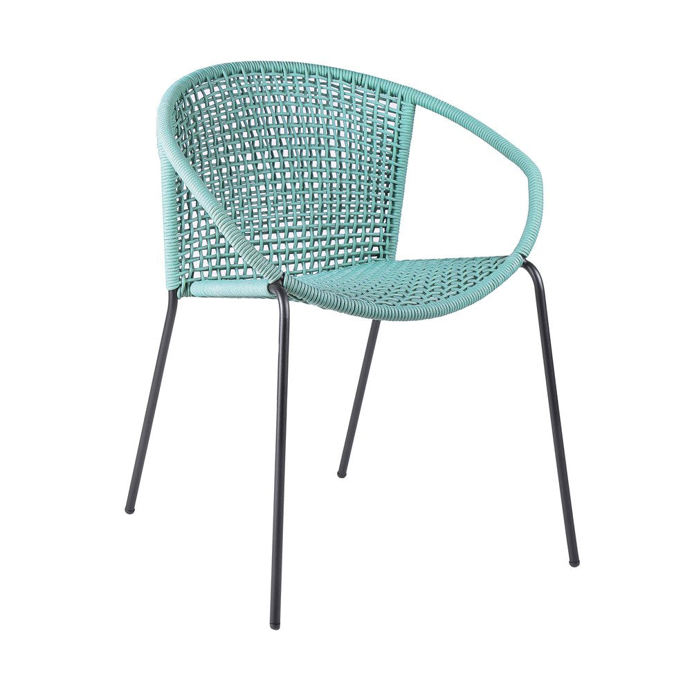 Set of Two 25 Green Metal Outdoor Dining Chair