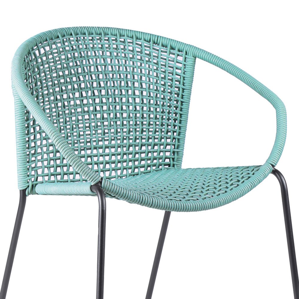 Set of Two 25 Green Metal Outdoor Dining Chair