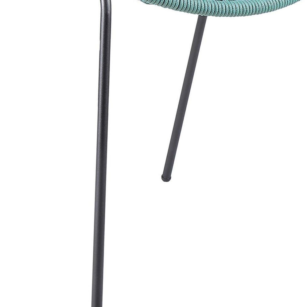 Set of Two 25 Green Metal Outdoor Dining Chair