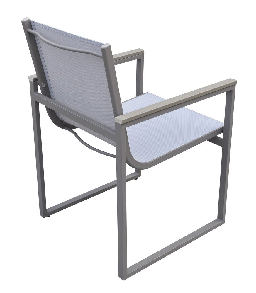 Set of Two 22 Light Gray Metal Outdoor Dining Chair