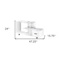 White Cabinet Enclosed Storage TV Stand - 47-inch