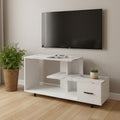 White Cabinet Enclosed Storage TV Stand - 47-inch