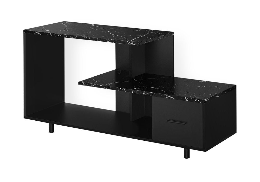 Black Cabinet Enclosed Storage TV Stand - 47-inch