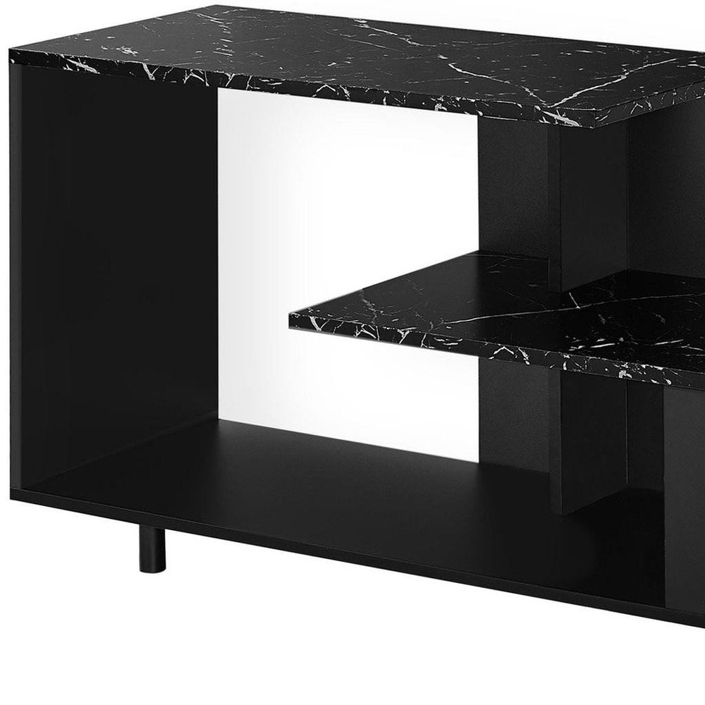 Black Cabinet Enclosed Storage TV Stand - 47-inch