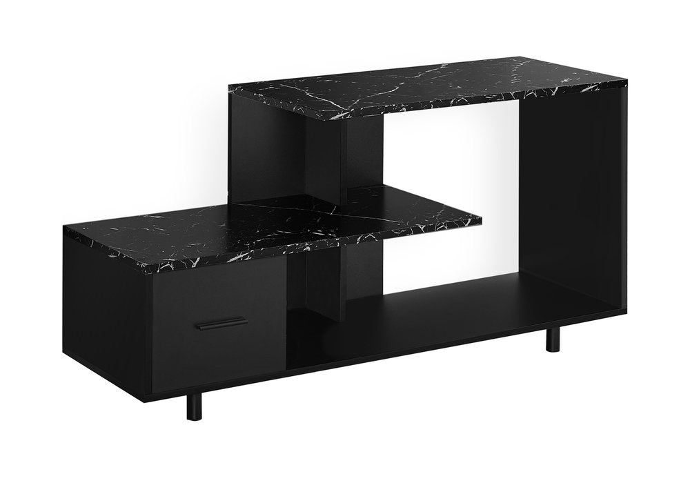 Black Cabinet Enclosed Storage TV Stand - 47-inch