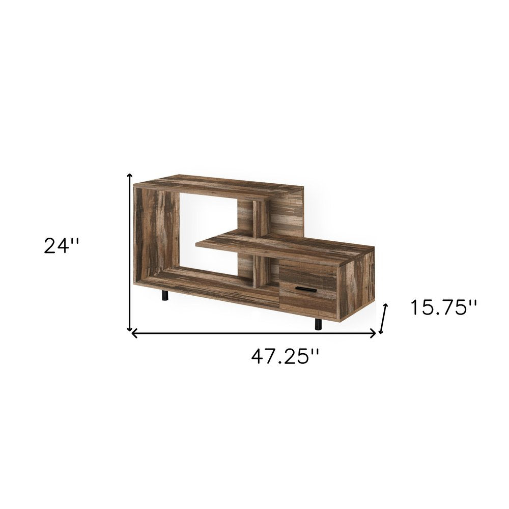 Brown Cabinet Enclosed Storage TV Stand - 47-inch