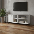 Gray and White Wood Enclosed and Open Storage TV Stand - 47-inch