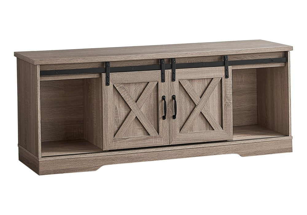Deep Taupe Cabinet Enclosed Storage TV Stand - 59-inch
