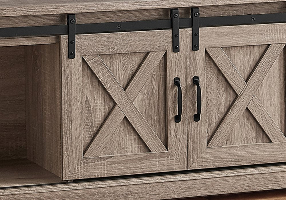 Deep Taupe Cabinet Enclosed Storage TV Stand - 59-inch