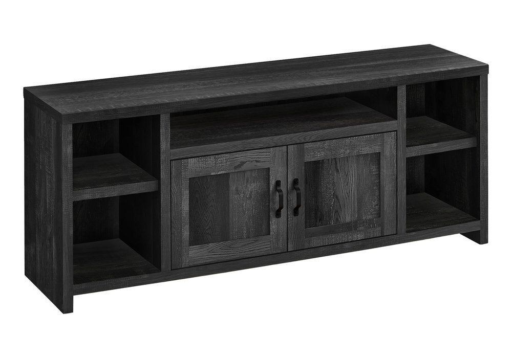 Black Cabinet Enclosed Storage TV Stand - 59-inch