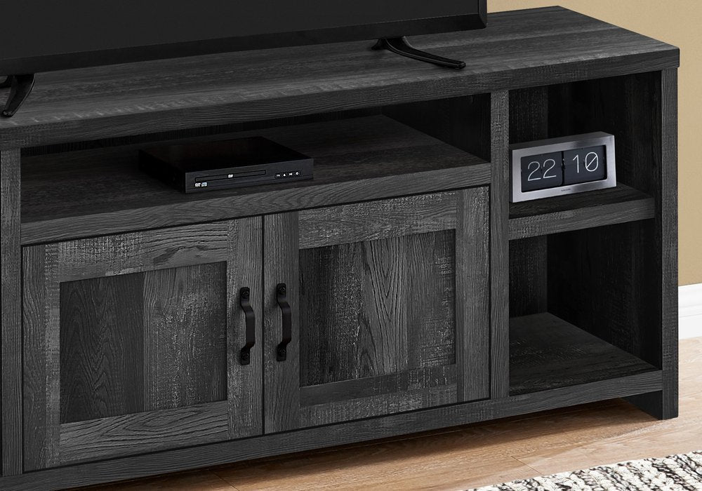 Black Cabinet Enclosed Storage TV Stand - 59-inch