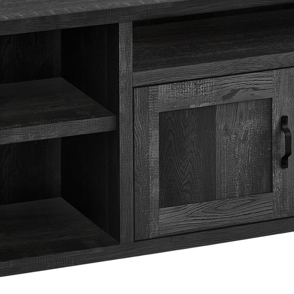 Black Cabinet Enclosed Storage TV Stand - 59-inch